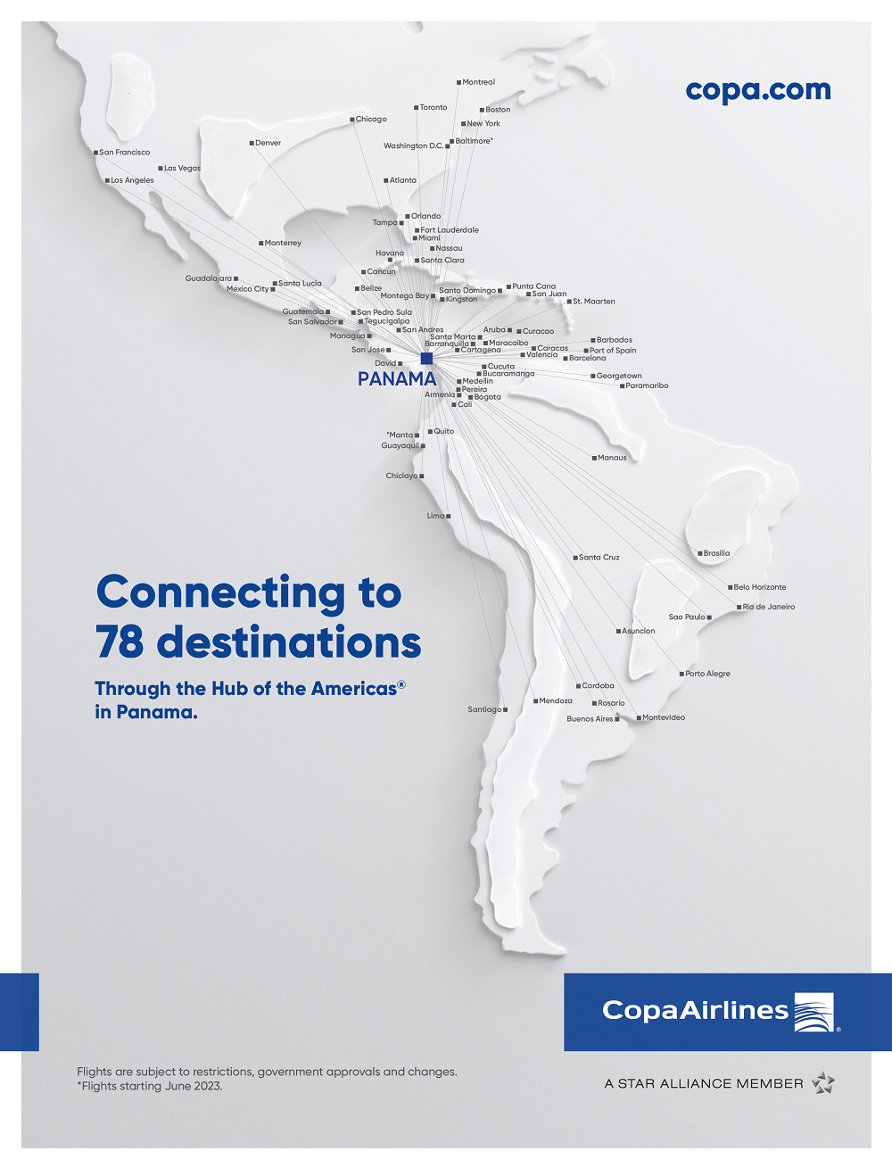 Copa Airlines » Route Map